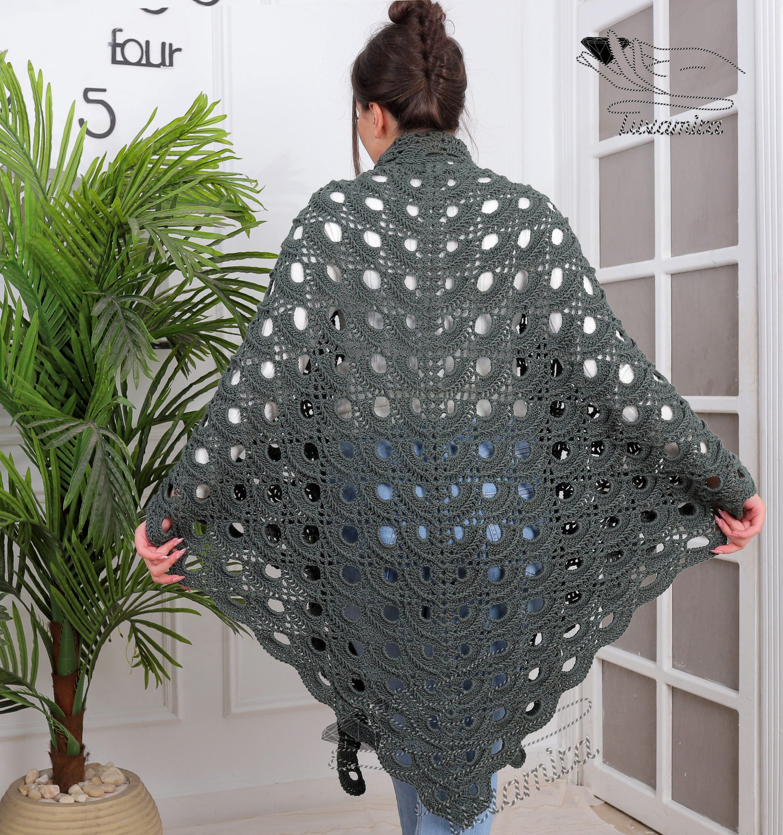 Winter Crochet shawl winter crochet triangle shawl