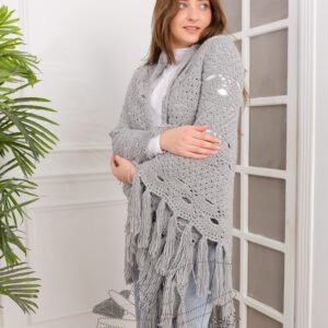 winter crochet triangle shawl