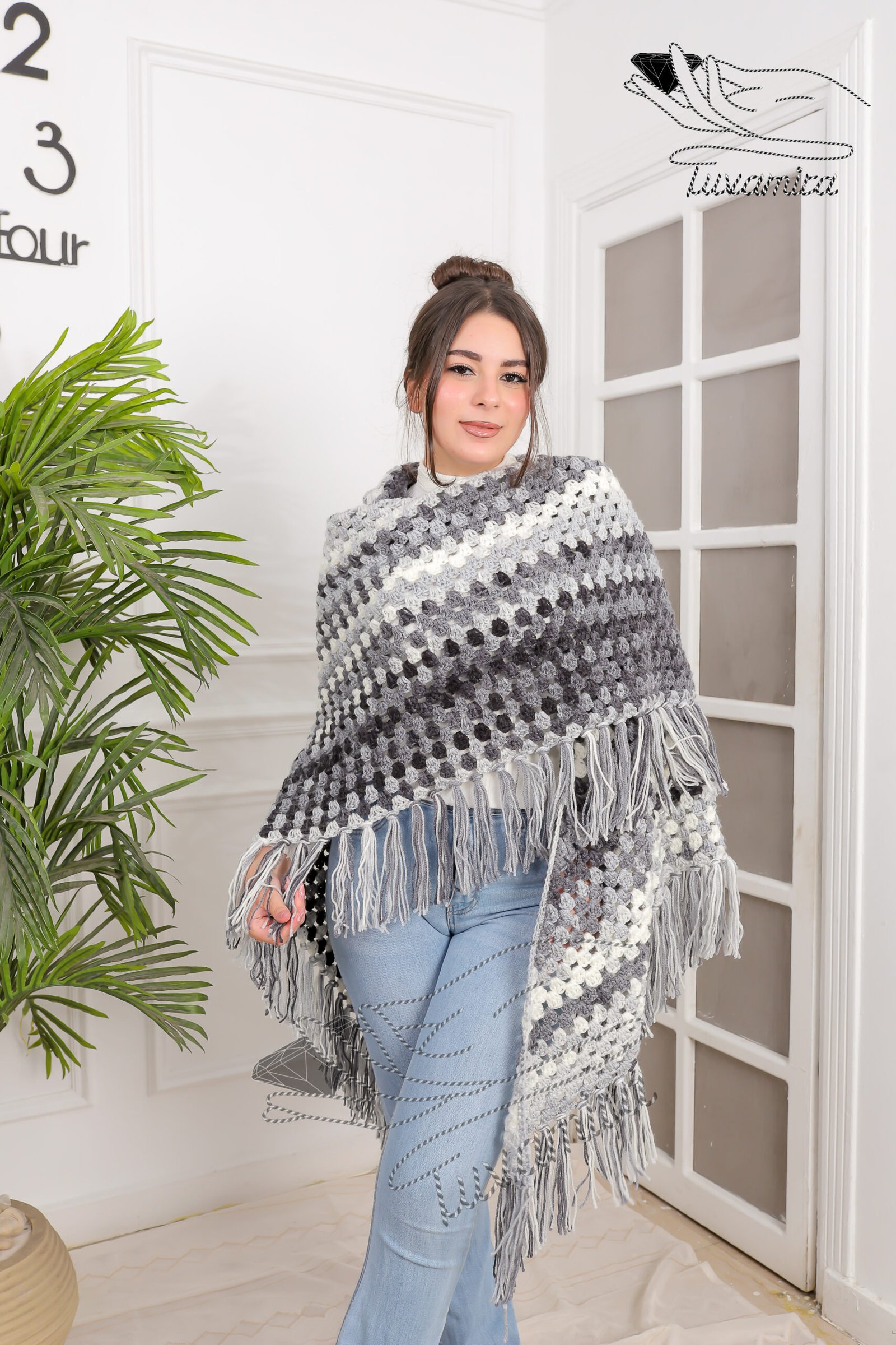 Winter Crochet shawl winter crochet triangle shawl