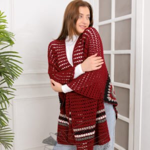 winter crochet triangle shawl