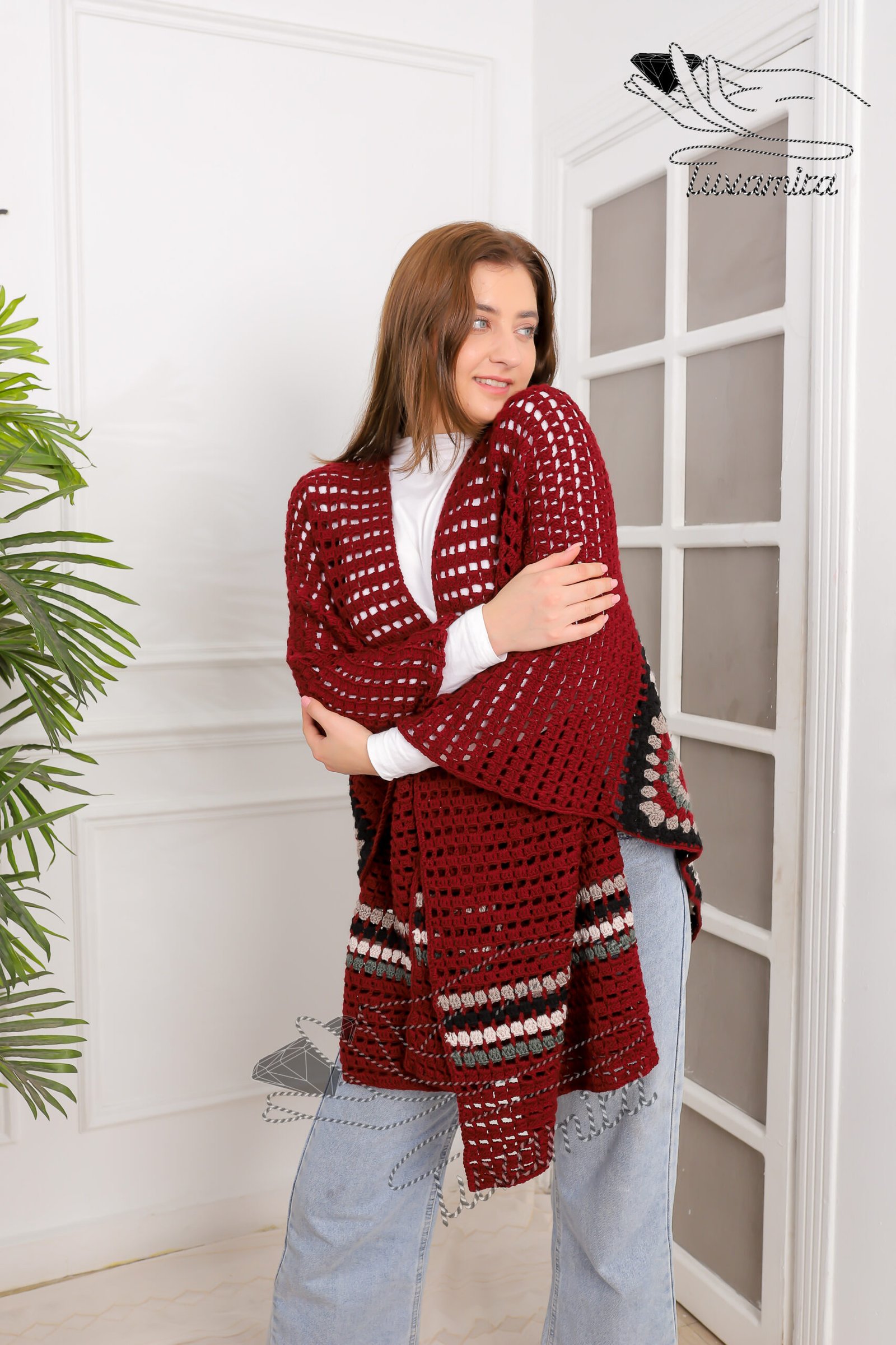 Winter Crochet shawl winter crochet triangle shawl