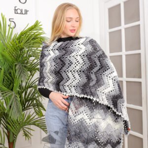 winter crochet rectangle shawl
