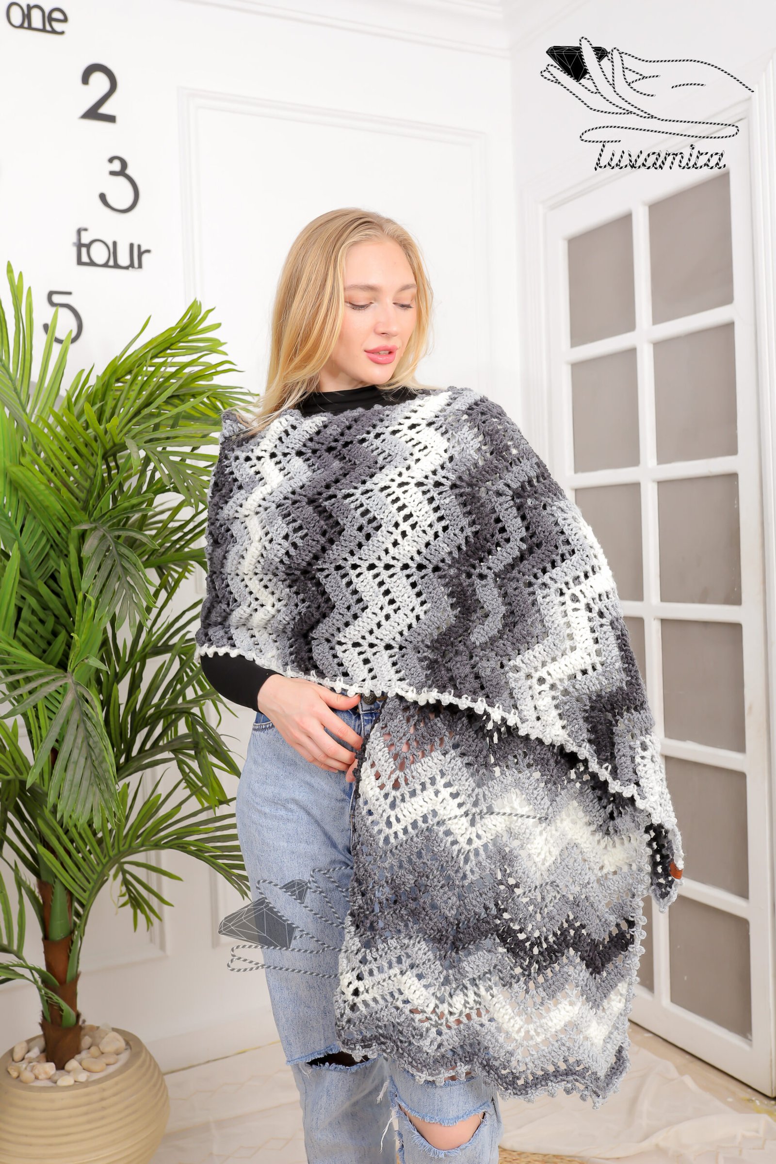 Winter Crochet shawl winter crochet rectangle shawl