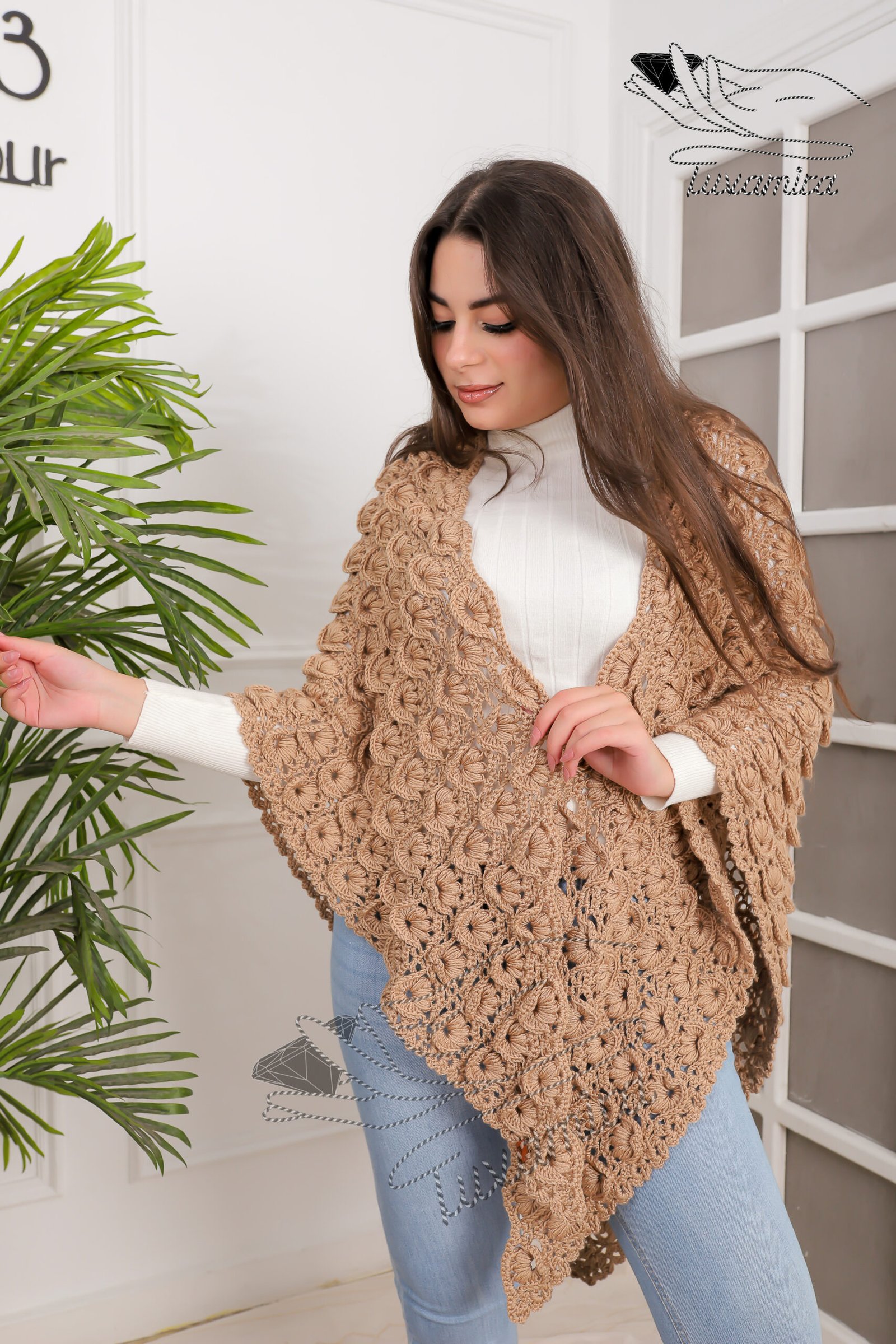 Winter Crochet shawl winter crochet triangle shawl