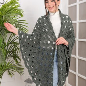 winter crochet triangle shawl