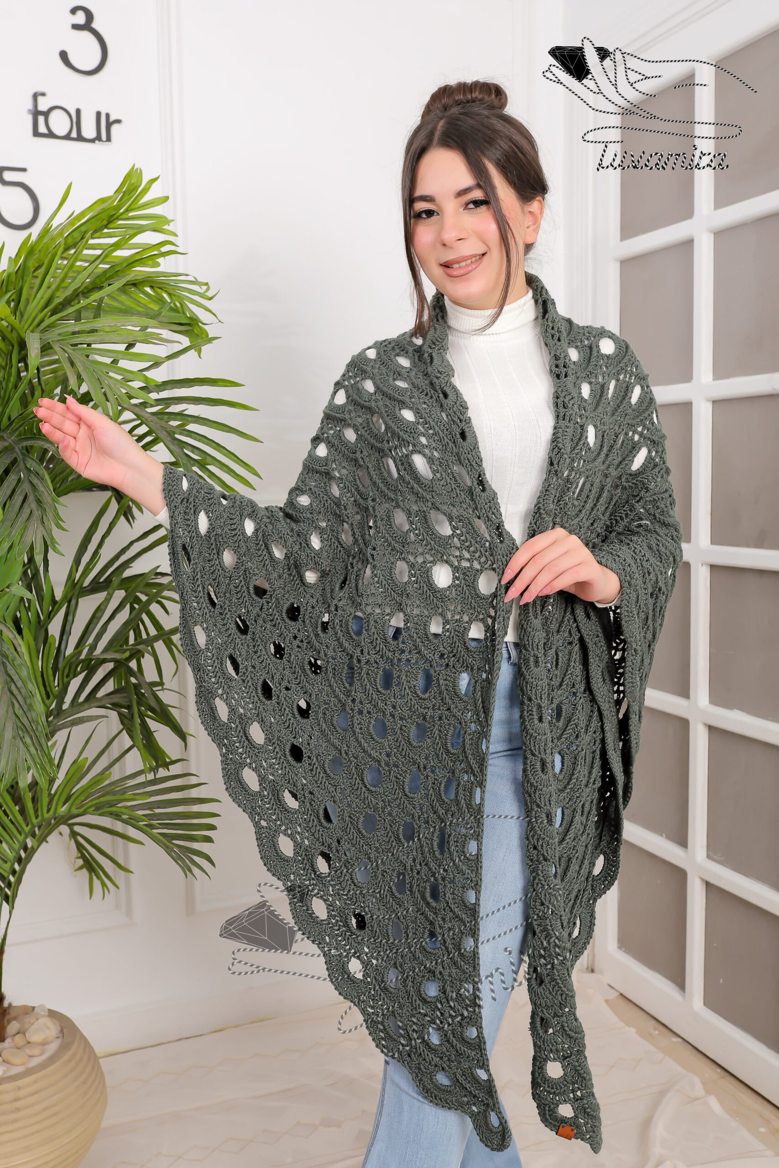 Winter Crochet shawl winter crochet triangle shawl